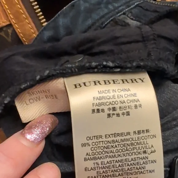 Women's Burberry Brit Skinny Low Rise Size W 28 Jeans- Denim